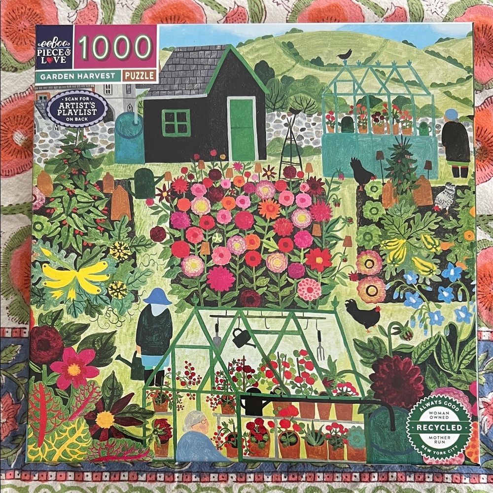 Garden Harvest 1000-Piece Puzzle by eeBoo - Vibrant Green and Red